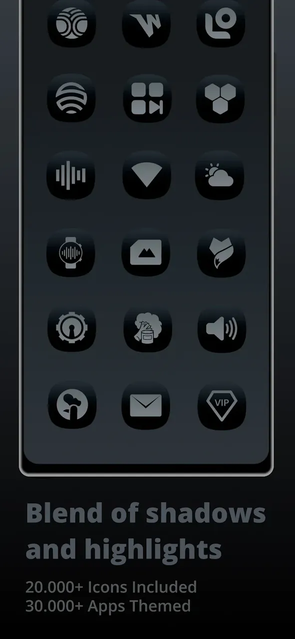 Midnight Dark - Icon Pack screenshot 3