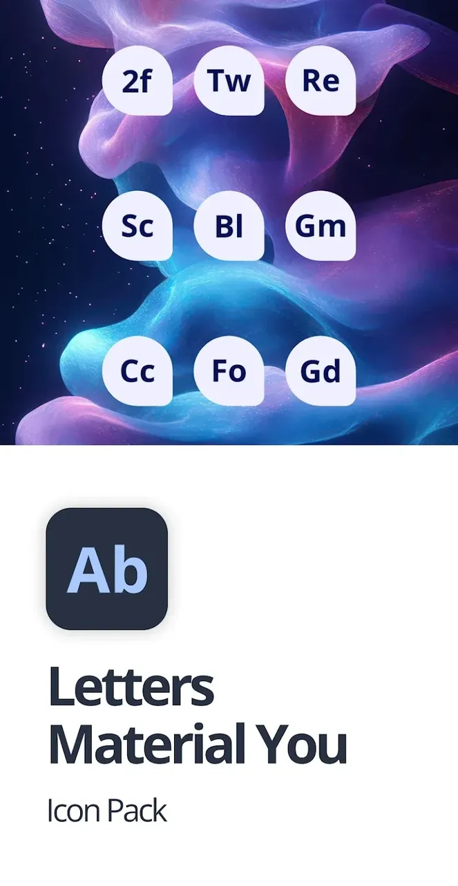 Letters Material You Icon Pack screenshot 2