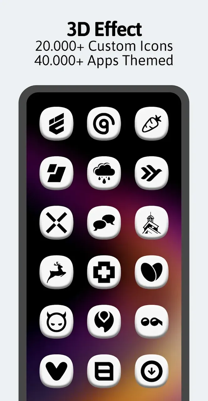 One 3D White Icon Pack screenshot 3