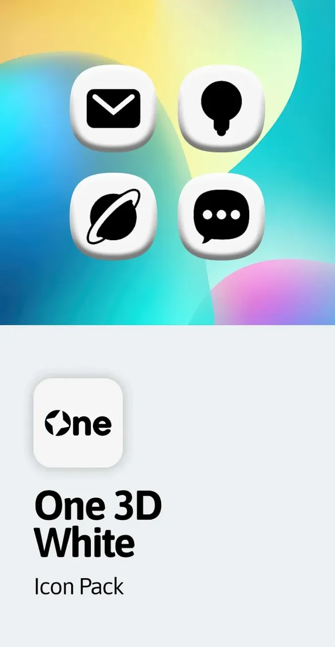 One 3D White Icon Pack screenshot 2