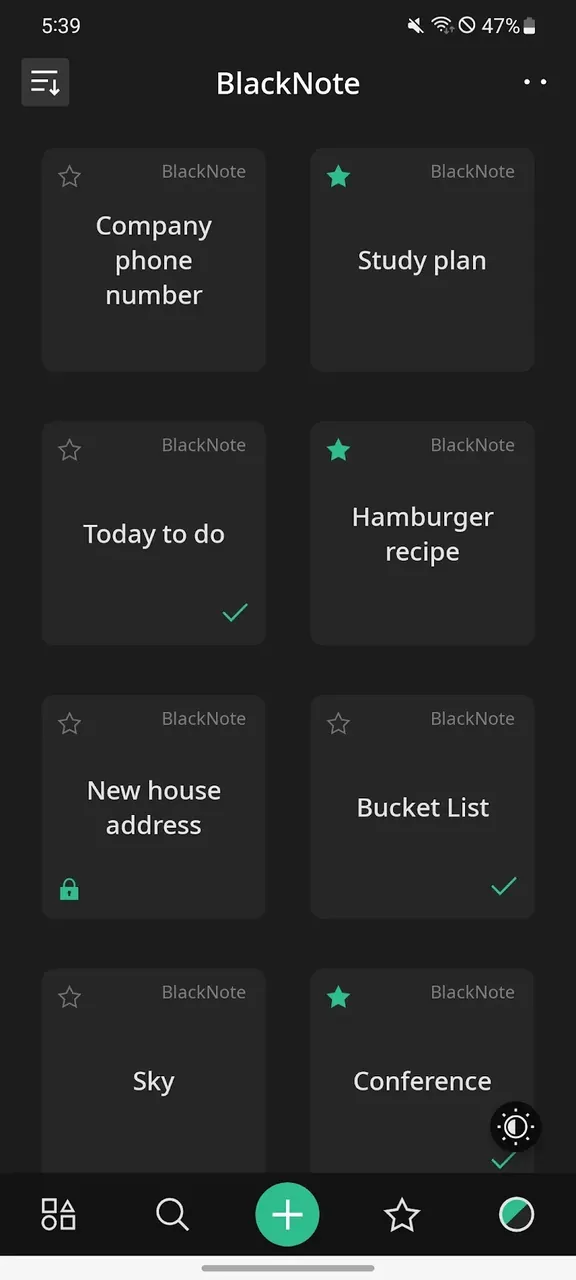 BlackNote screenshot 2