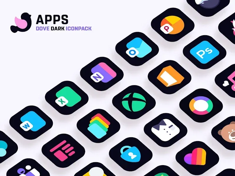 Dove Dark: Icon Pack screenshot 5