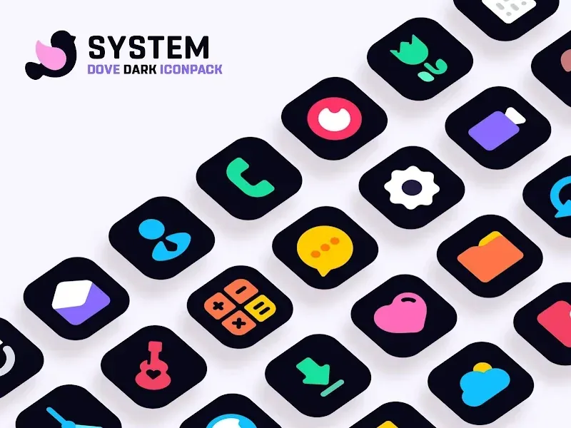 Dove Dark: Icon Pack screenshot 2