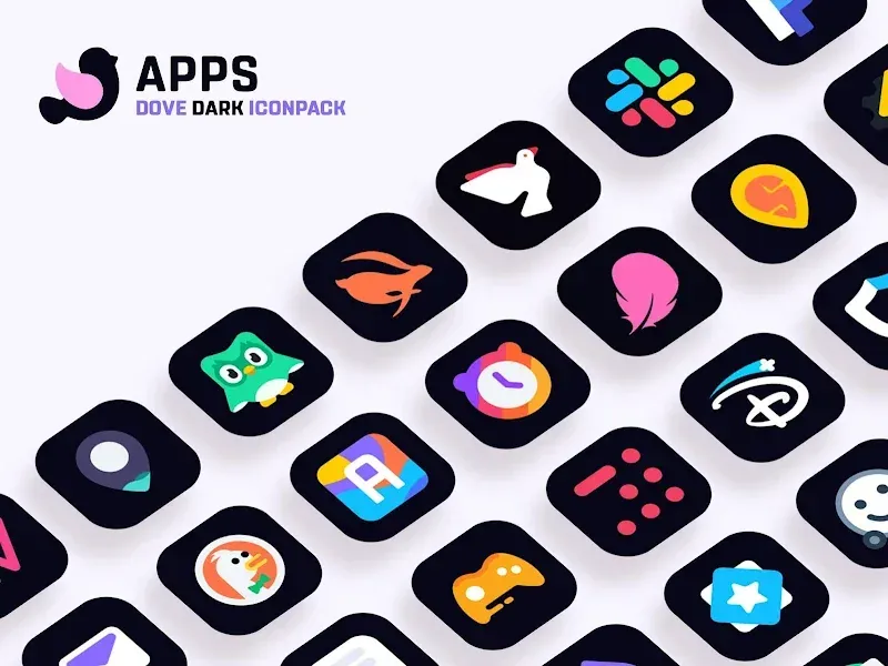 Dove Dark: Icon Pack screenshot 6