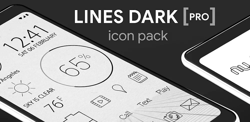 Lines Dark Pro - Icon Pack screenshot 1