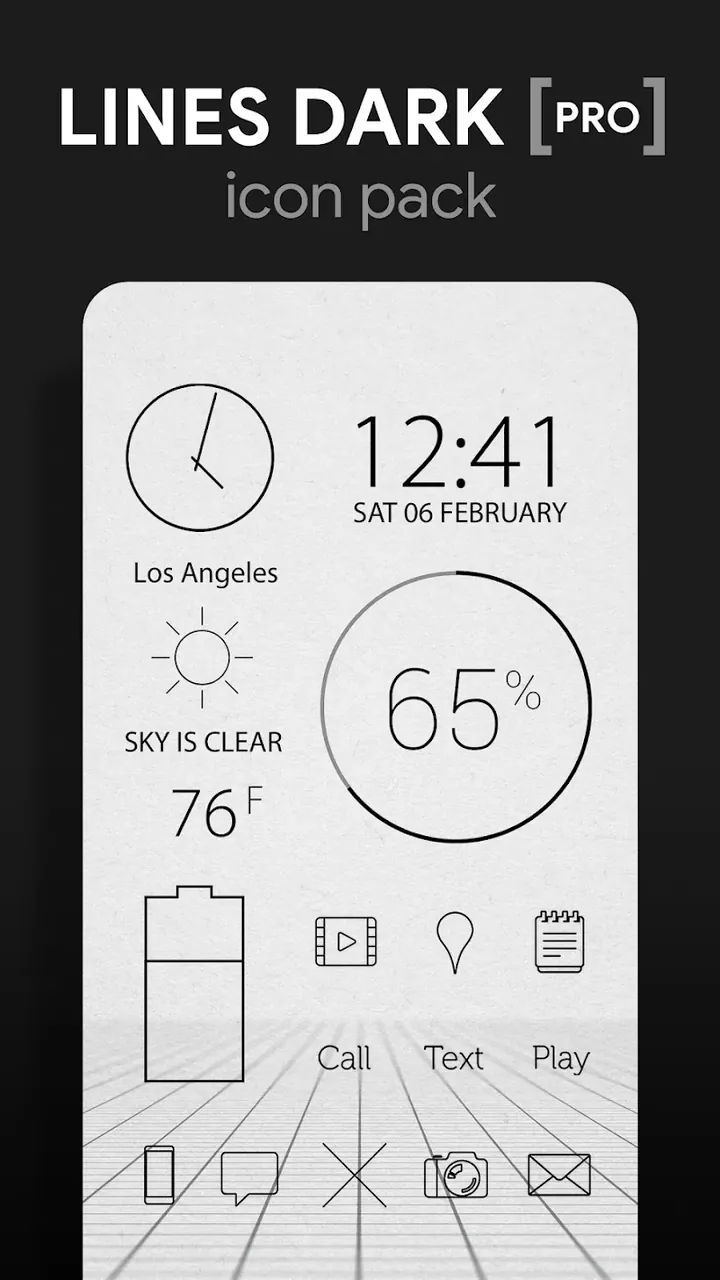 Lines Dark Pro - Icon Pack screenshot 2