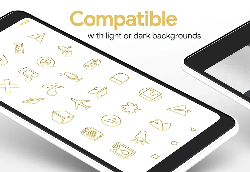 Lines Gold Pro - Icon Pack screenshot 4