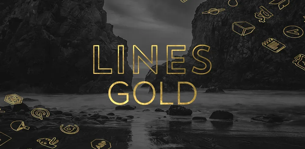 Lines Gold Pro - Icon Pack screenshot 1