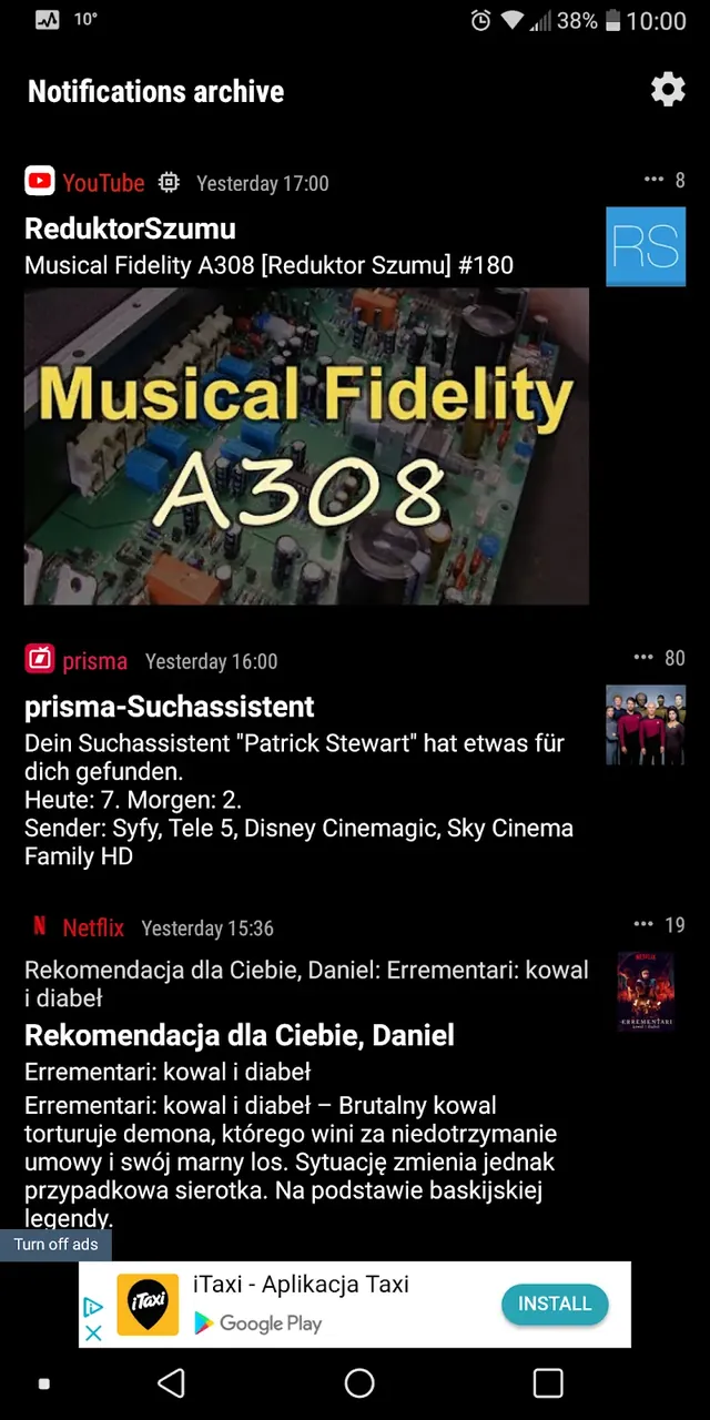 Notifications archive screenshot 6