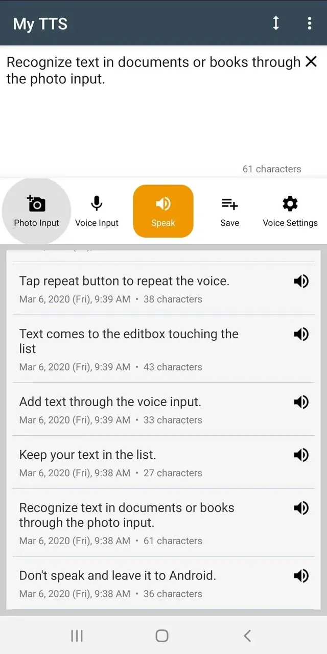 My TTS: Text-to-Speech screenshot 3