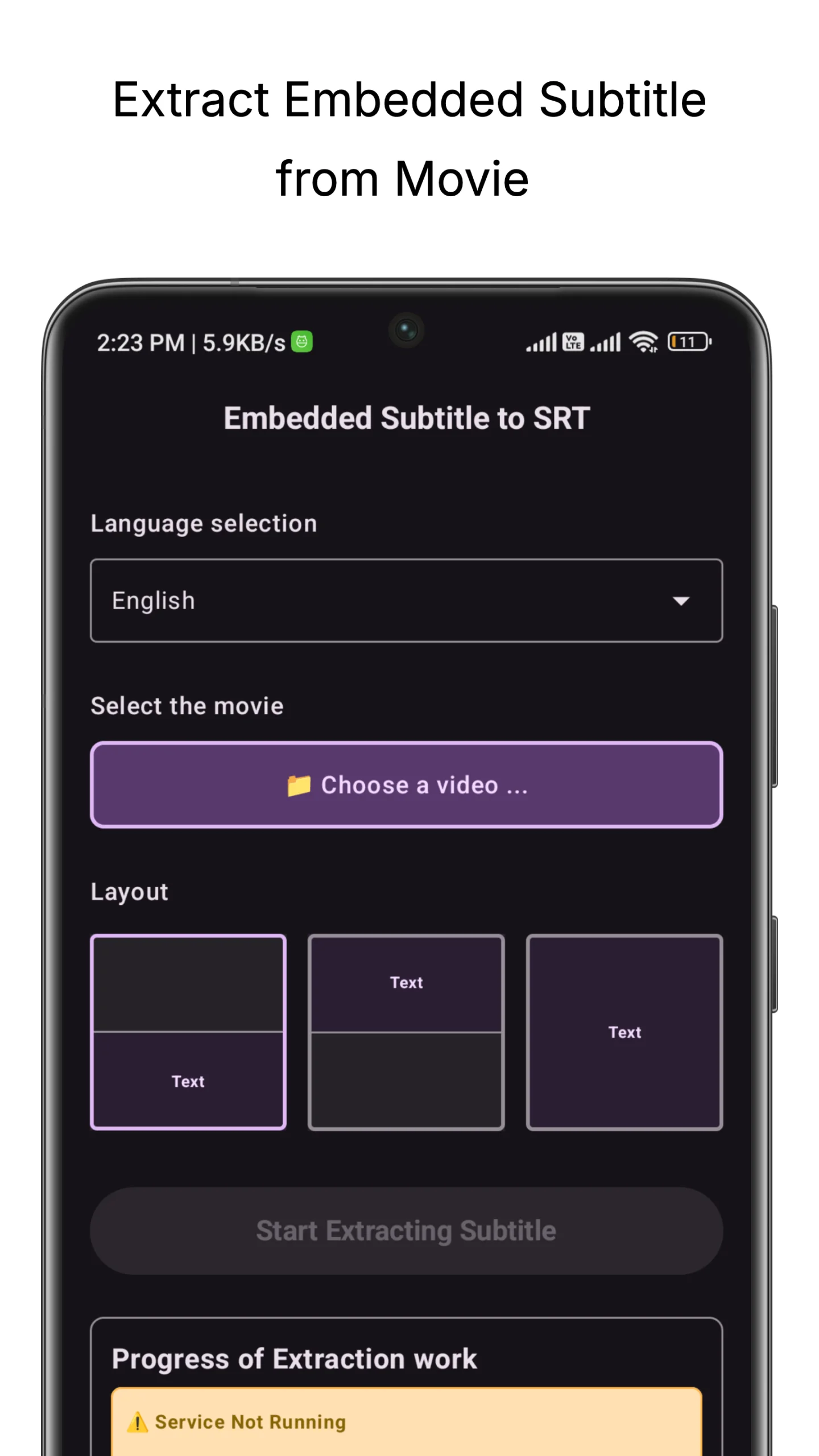 Burned-in Subtitle Extractor screenshot 1