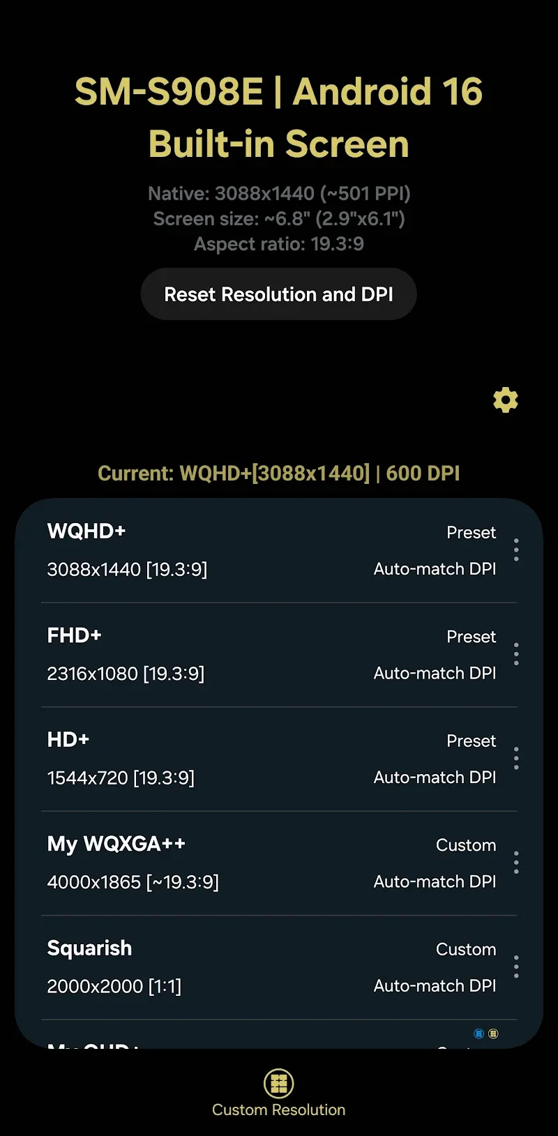 Pixels: Resolution+DPI Changer screenshot 2