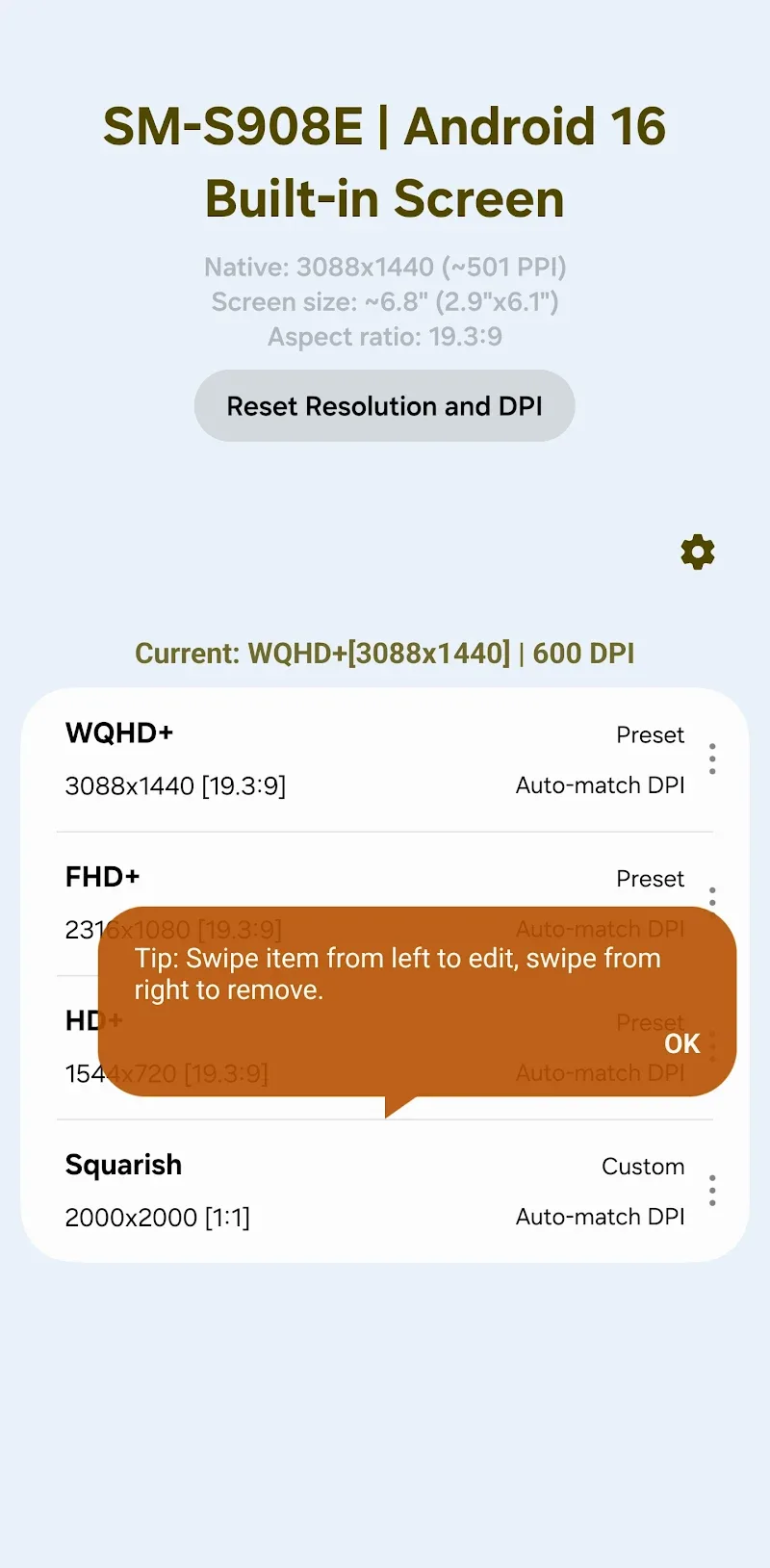 Pixels: Resolution+DPI Changer screenshot 6