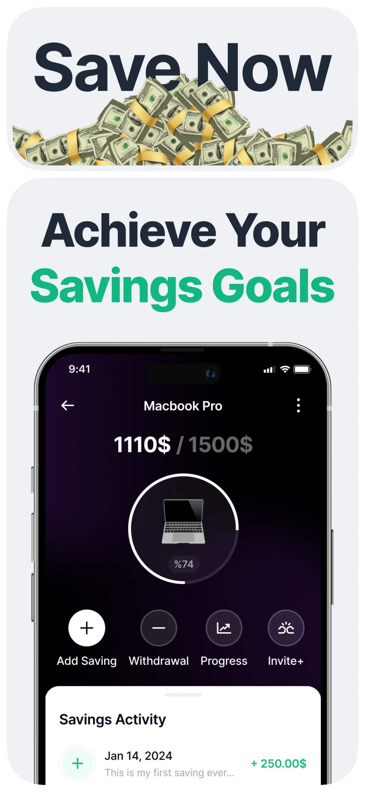 Money Box Savings Goal Tracker screenshot 2