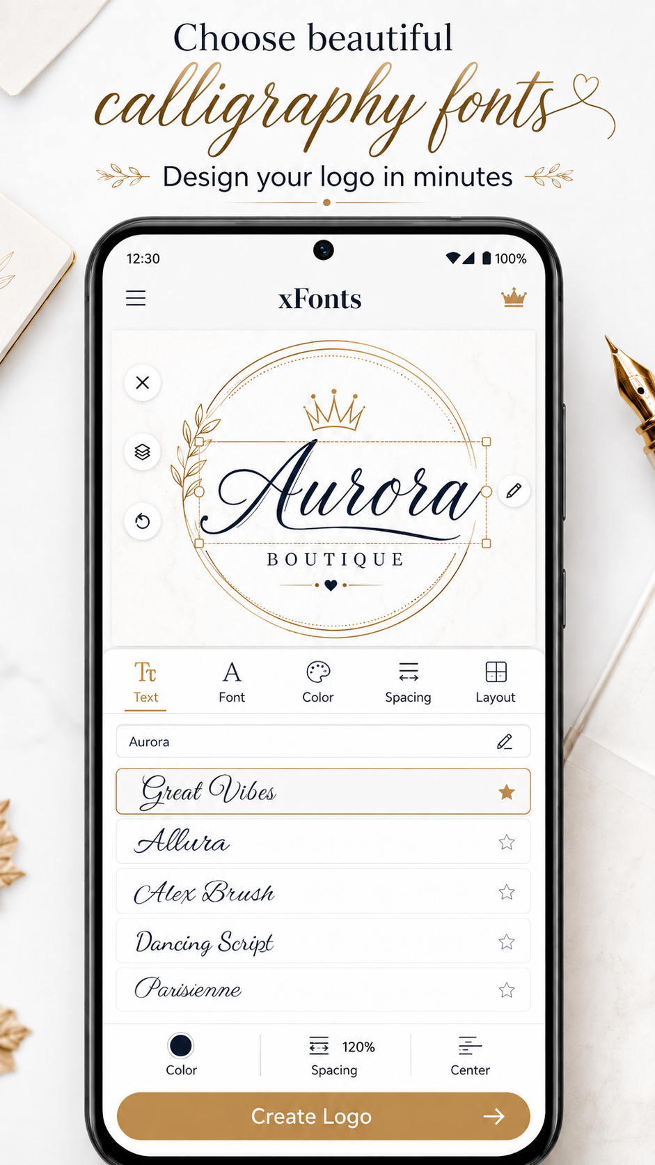 xFonts - Font Design App screenshot 1