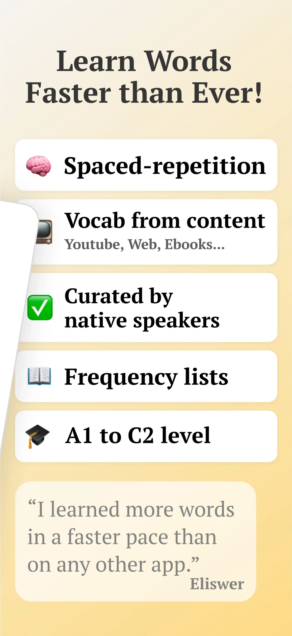 Vocabulary Flashcards: Vocabuo screenshot 1