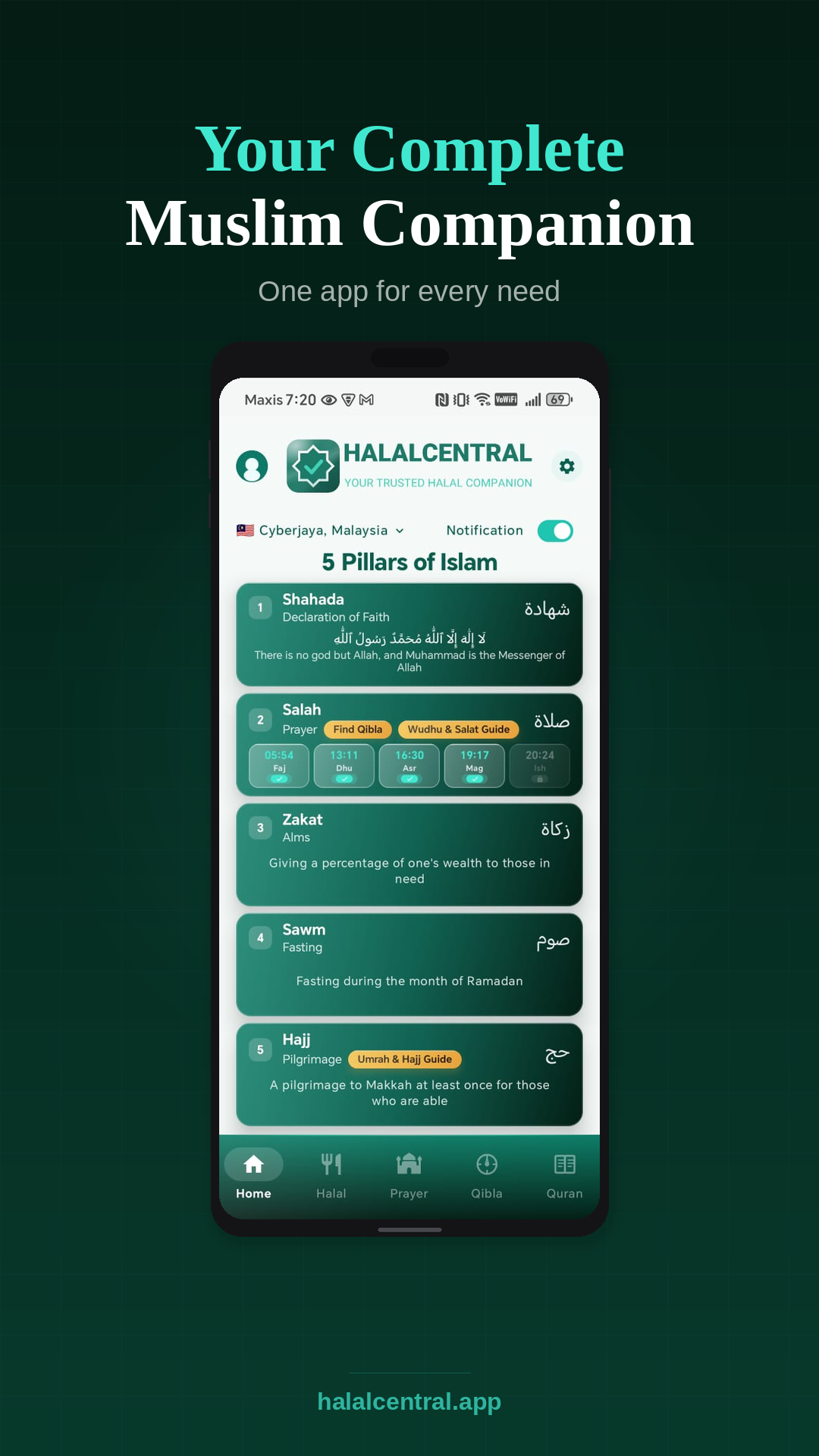 HalalCentral - Prayer Quran screenshot 1