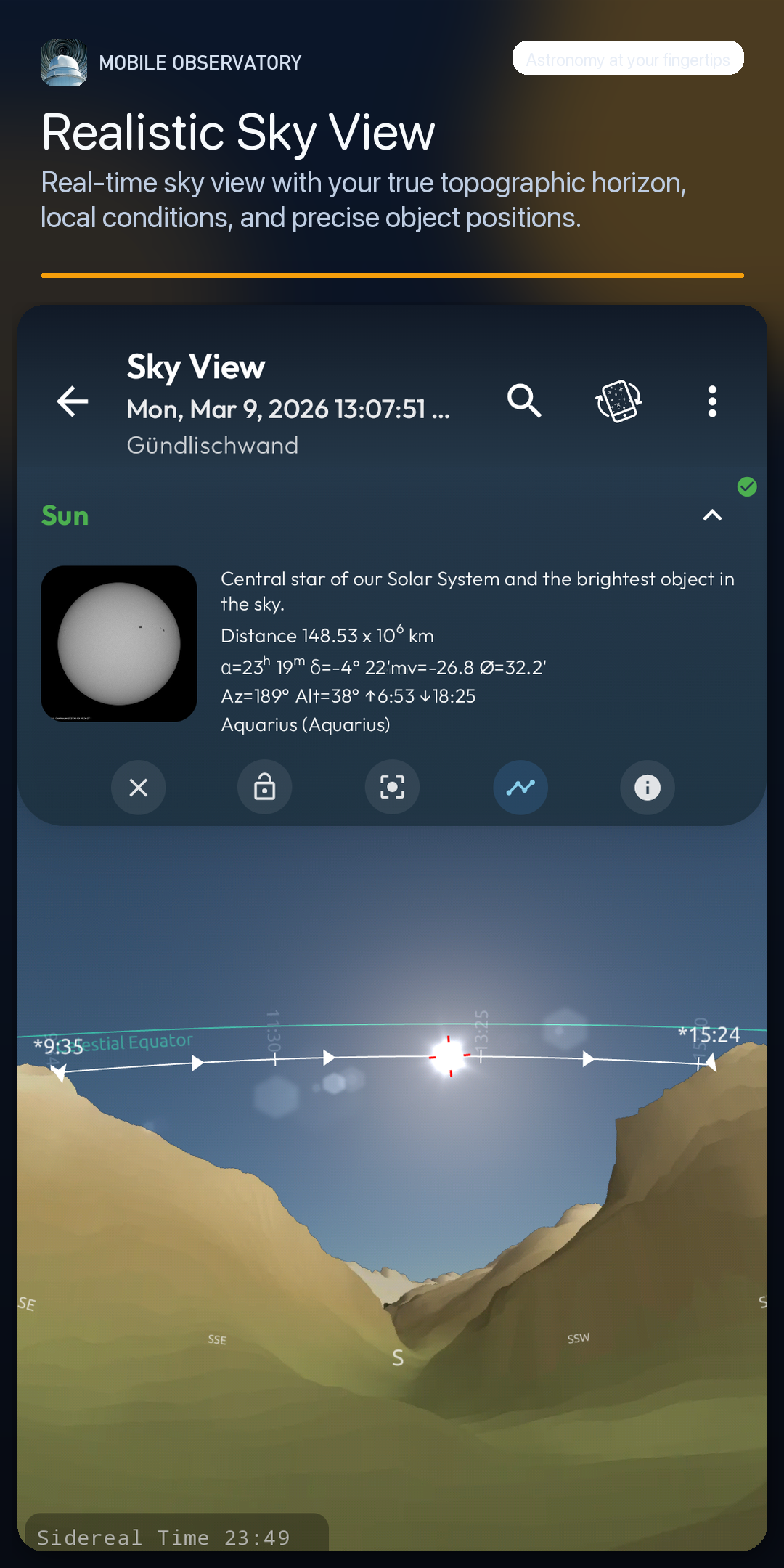 Mobile Observatory Astronomy screenshot 1
