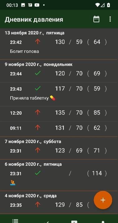 Blood pressure diary screenshot 3