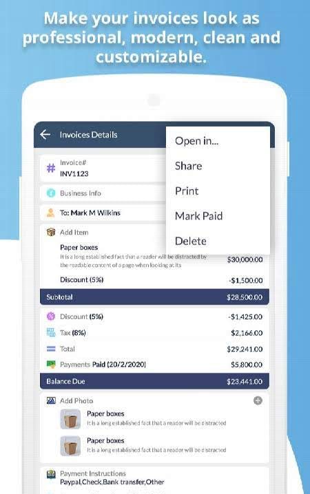 Free Invoice Generator and Estimate Maker screenshot 3