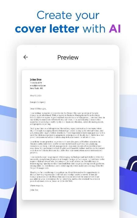 Resume Builder CV Maker PDF export settings