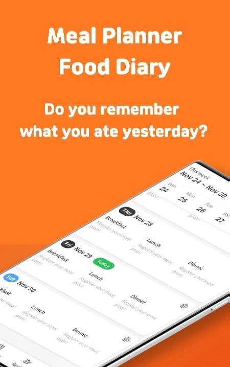 Meal Planner - Food Diary screenshot 1