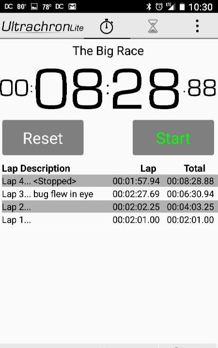 Ultrachron Stopwatch Lite screenshot 4