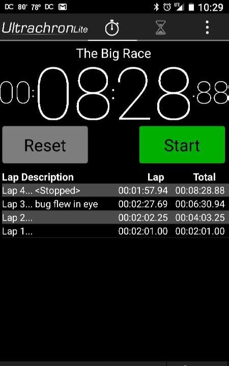 Ultrachron Stopwatch Lite screenshot 1