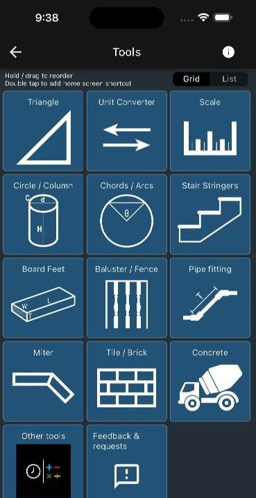 Feet & Inch Construction Calc screenshot 2