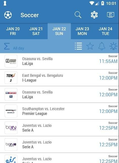 Live Sports TV Listings Guide screenshot 1