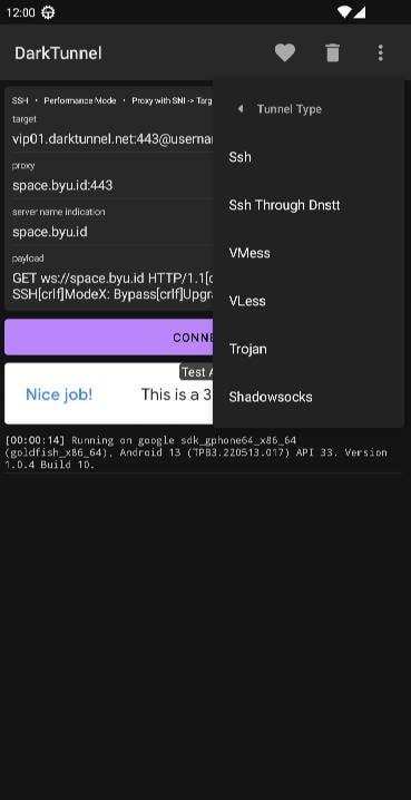 DarkTunnel - SSH DNSTT V2Ray screenshot 1