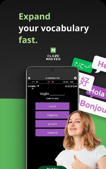 Clozemaster: Expand Vocabulary screenshot 1