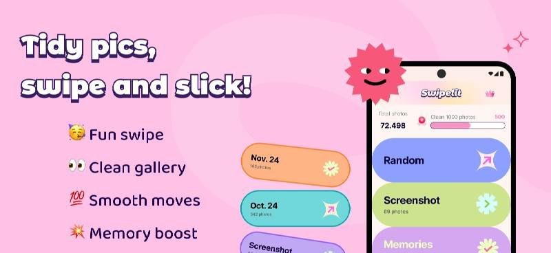 Swipelit - Swipe Photo Cleaner screenshot 1