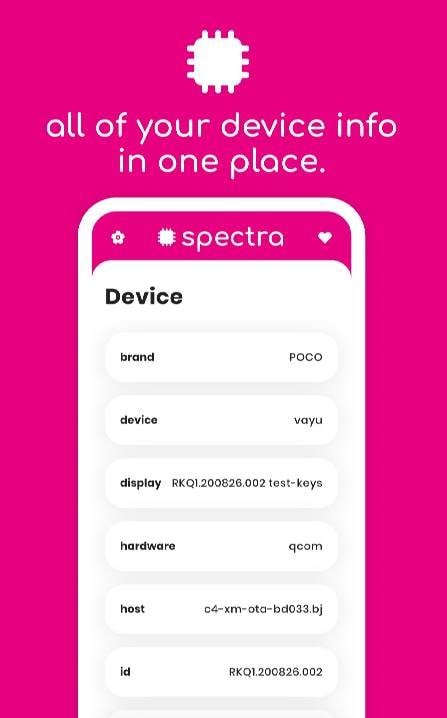 Spectra: Device Info screenshot 1