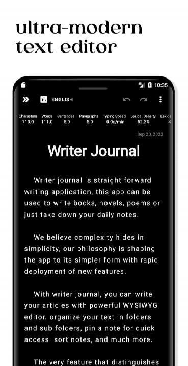 Writer Journal - Novel,Note screenshot 1