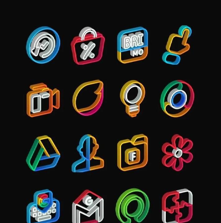 Outline 3D - Line icon pack screenshot 1