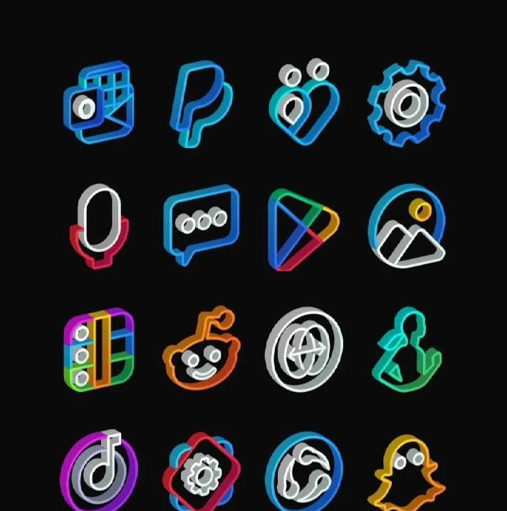 Outline 3D - Line icon pack screenshot 3
