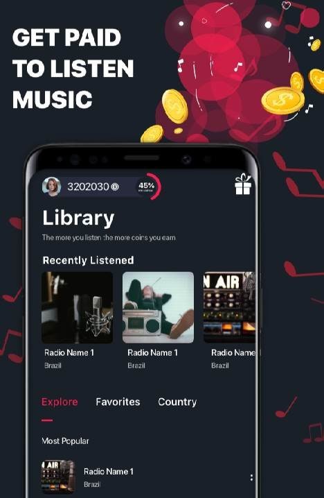 Givvy Radios, Listen and Earn! Screenshot 1