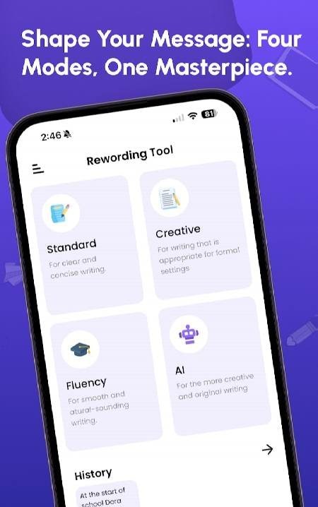 Reword Text: Paraphrasing Tool screenshot 2