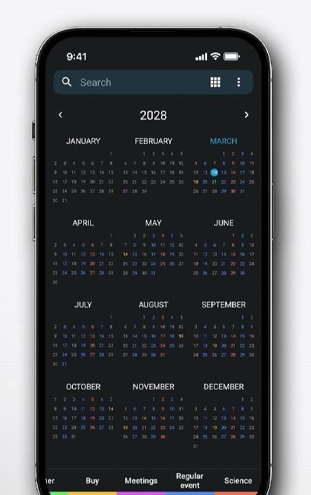 Right Calendar screenshot 1