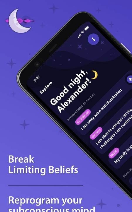 First preview of the My Sleep Affirmations interface