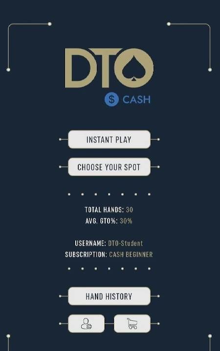 DTO CASH - GTO Poker Trainer screenshot 1