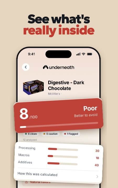 Underneath - Food Scanner Screenshot 2