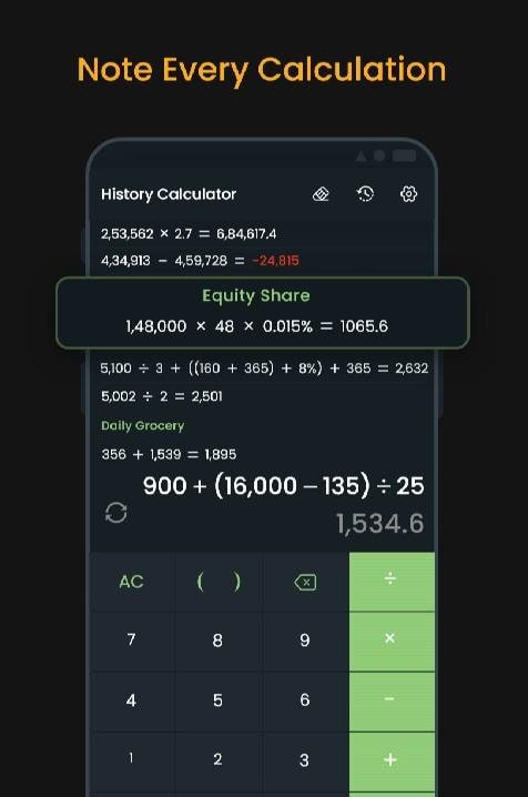 Simple Calculator with History Screenshot 3