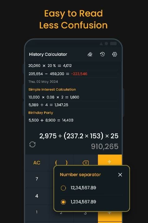 Simple Calculator with History Screenshot 4