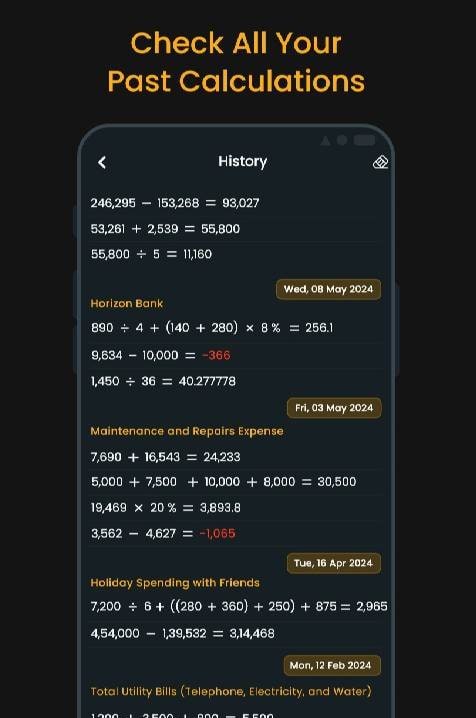 Simple Calculator with History Screenshot 2