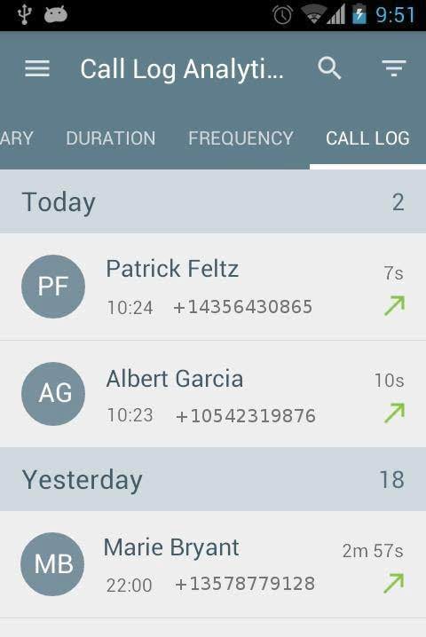 Call Log Analytics Screenshot 3