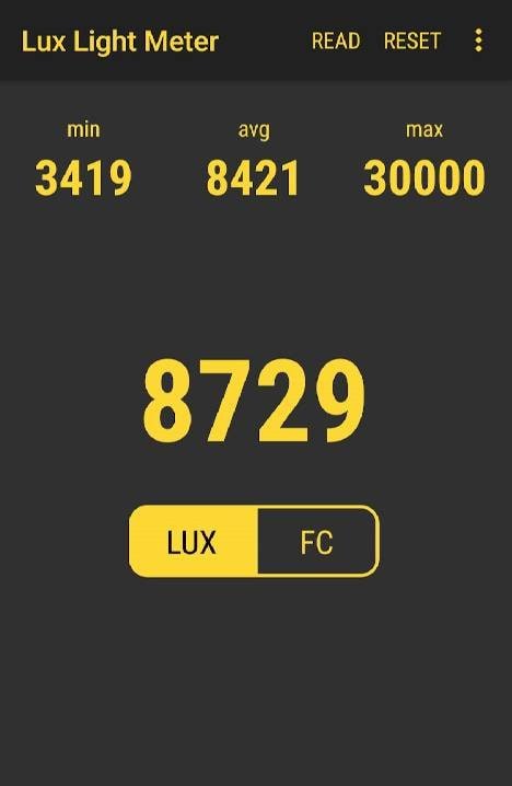 Lux Light Meter Pro screenshot 1