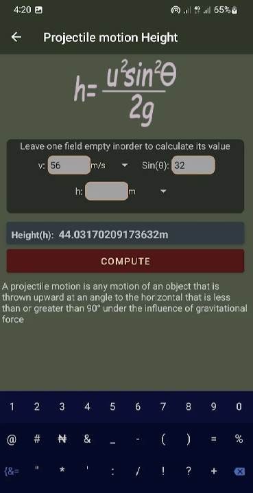 Fisika- calculator for physics screenshot 1