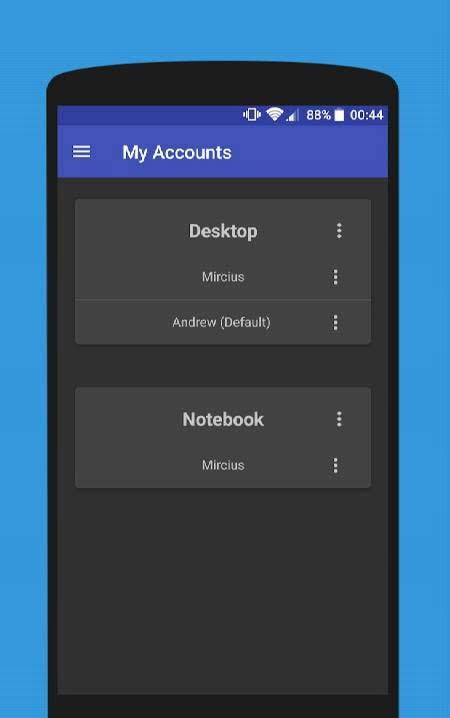 Third screenshot of the Remote Fingerprint Unlock app